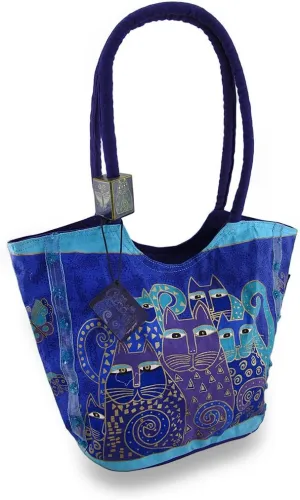 Indigo Cat Scoop Tote by Laurel Burch