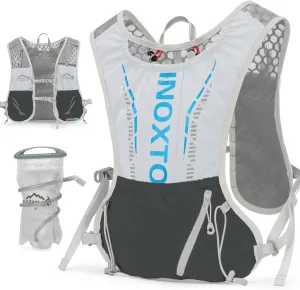 INOXTO Hydration Vest Backpack,Lightweight Water Running Vest Pack with 1.5L Water Bladder Bag Daypack for Hiking Trail Running Cycling Race Marathon for Women Men