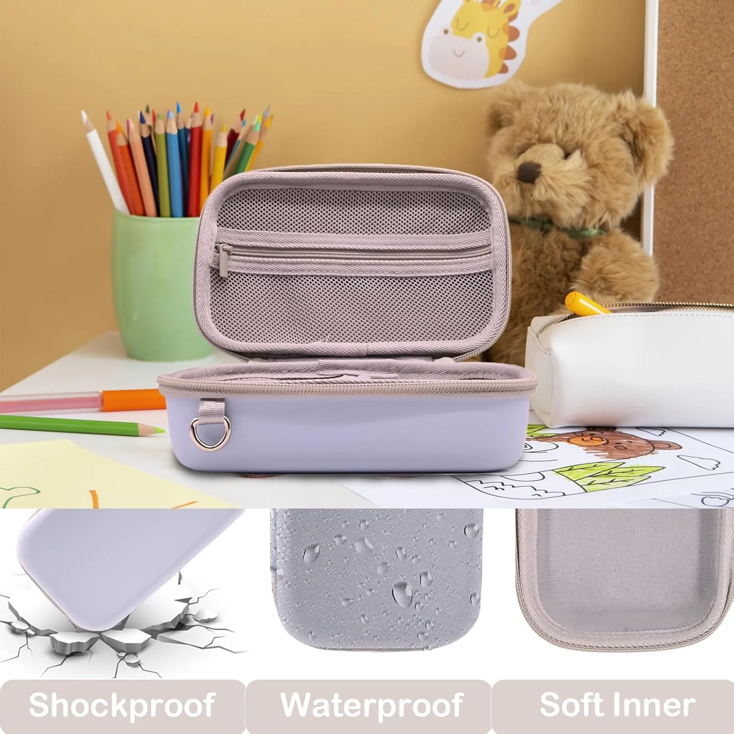 Instant Print Film Camera Case for Kid Cameras & Digital Video Camera, Hard Storage Holder Organizer Bag Compatible with ESOXOFFORE/Dylanto/Anchioo/MINIBEAR and More (Blue)