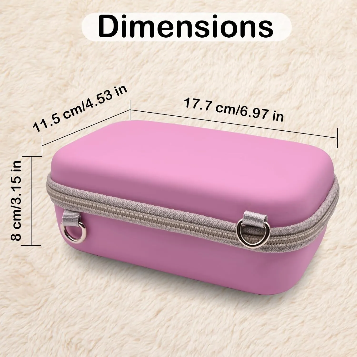 Instant Print Film Camera Case for Kid Cameras & Digital Video Camera, Hard Storage Holder Organizer Bag Compatible with ESOXOFFORE/Dylanto/Anchioo/MINIBEAR and More (Pink)