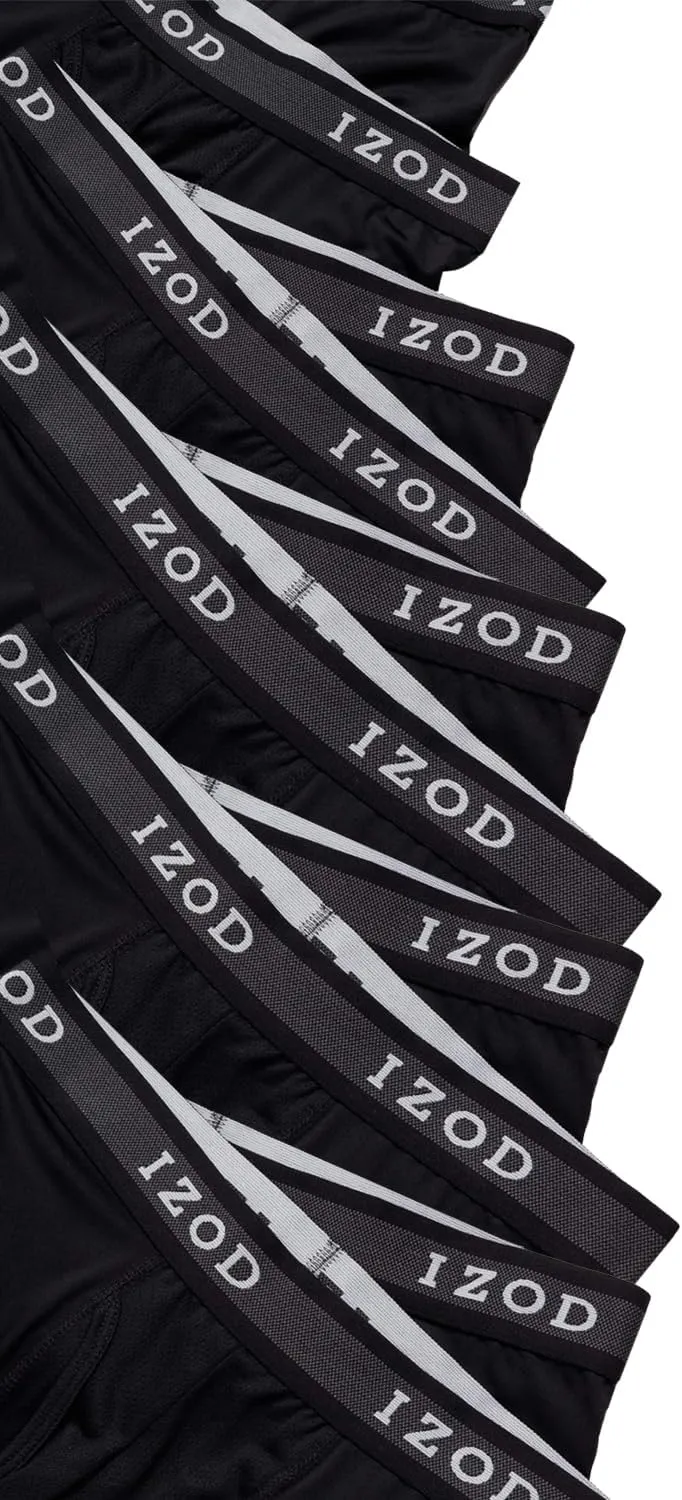 IZOD Mens Boxer Briefs - 10 Pack Stretch Performance Mens Underwear Boxers with Functional Fly Pouch (Sizes: S-2XL)