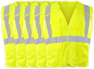 J. J. Keller & Associates, Inc. High Visibility Breakaway Safety Vest, Type R Class 2, 5-Pack, SAFEGEAR