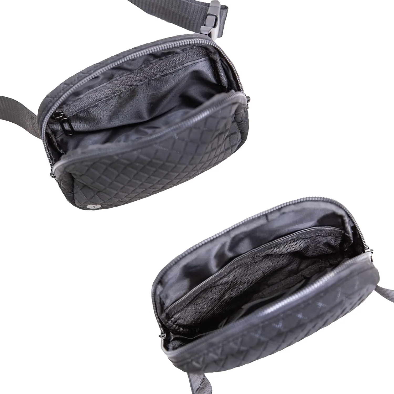 Jadyn Belt Bag, Casual Crossbody and Belt Fanny Pack for Women and Men, Adjustable Strap, Multiple Pockets, Durable Material (Diamond Black)