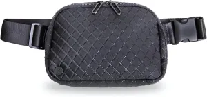 Jadyn Belt Bag, Casual Crossbody and Belt Fanny Pack for Women and Men, Adjustable Strap, Multiple Pockets, Durable Material (Diamond Black)