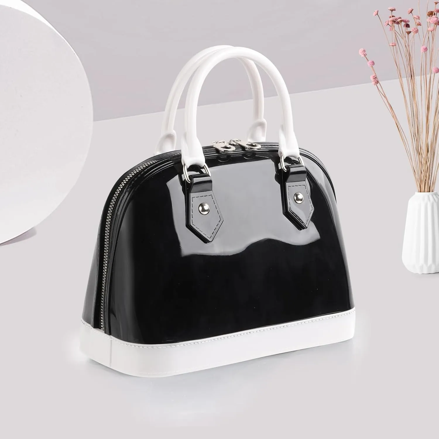 Jelly Crossbody Purse Shoulder Bag, Candy Color Tote Satchel Top-Handle Handbags for Women