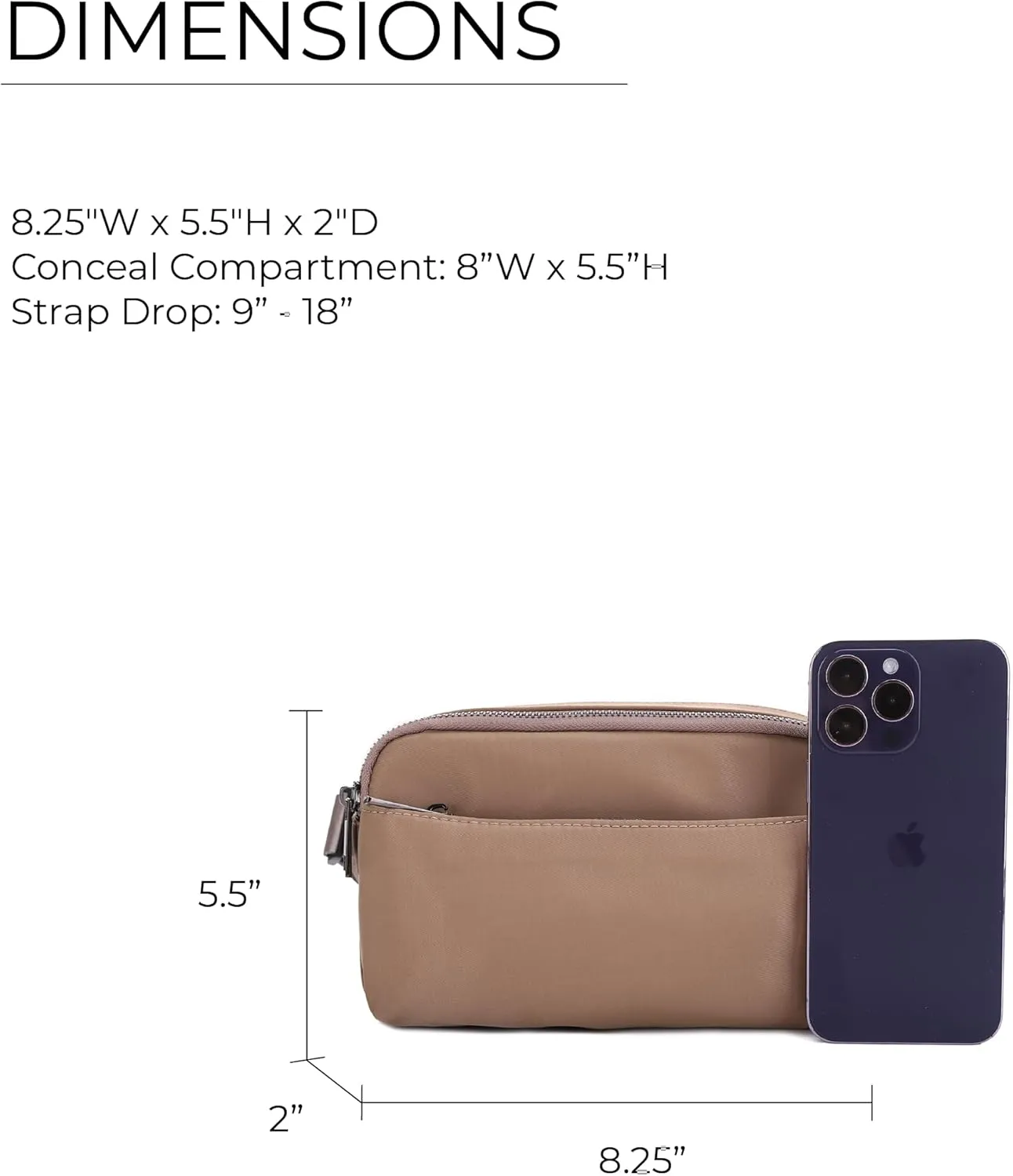 Jessie & James Crossbody Nylon Waist Pack with Adjustable Buckle Strap Fashion Multi Pocket Belt Bag | Camel