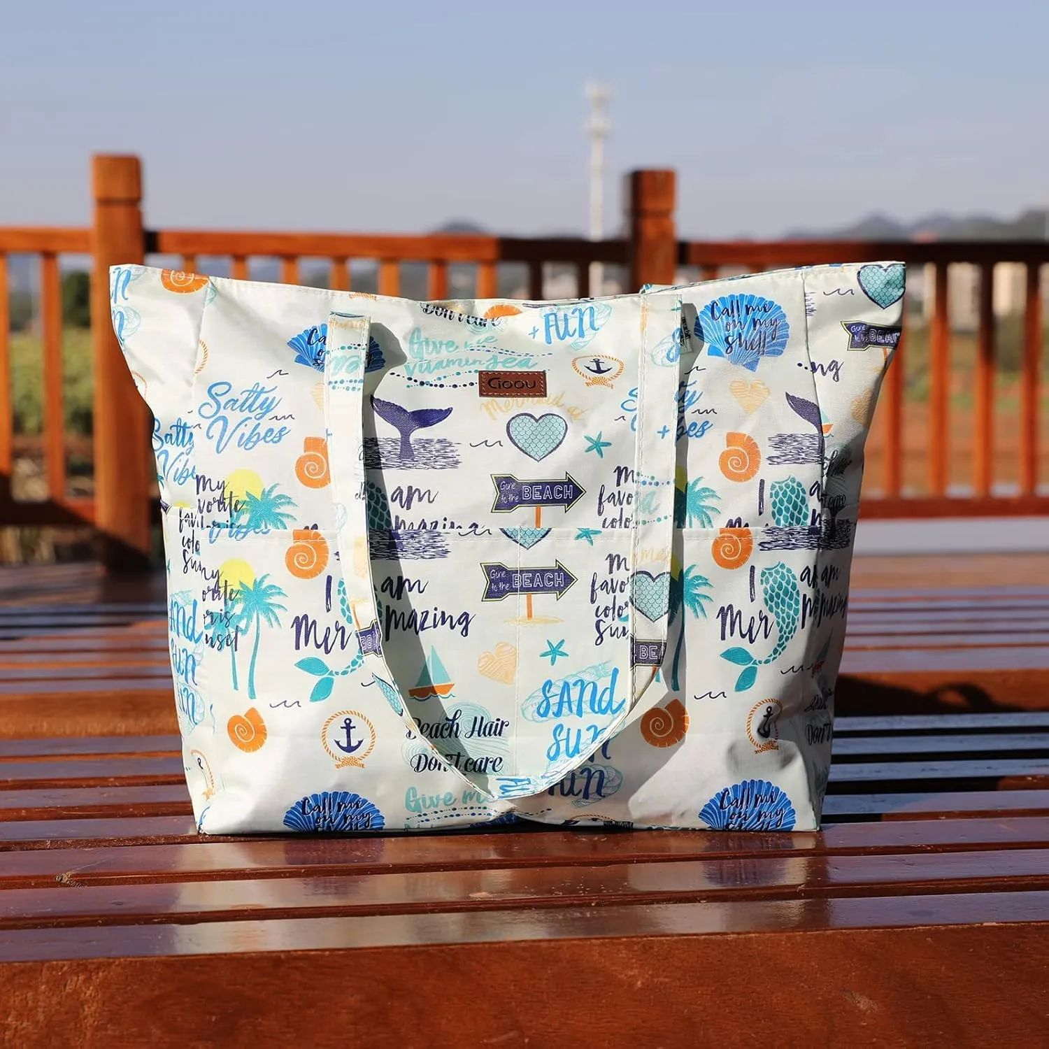 JNF Extra Large Beach Bag for Women Waterproof Foldable Pool Beach Tote Bags with Zipper for Swim Gym Travel Daily