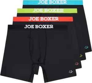 JOE BOXER Anthracite Black Solids Performance Boxer Briefs Underwear (Anthracite, 2X-Large)