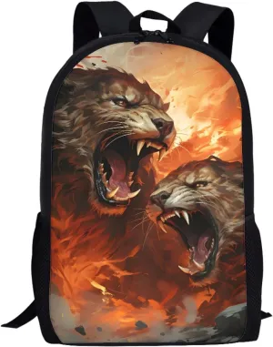JooMeryer School Bags Backpack for Teens Childs Boys Girls 3D Animal Printed Casual Travel Knapsack Laptop Rucksack,Angry Tiger