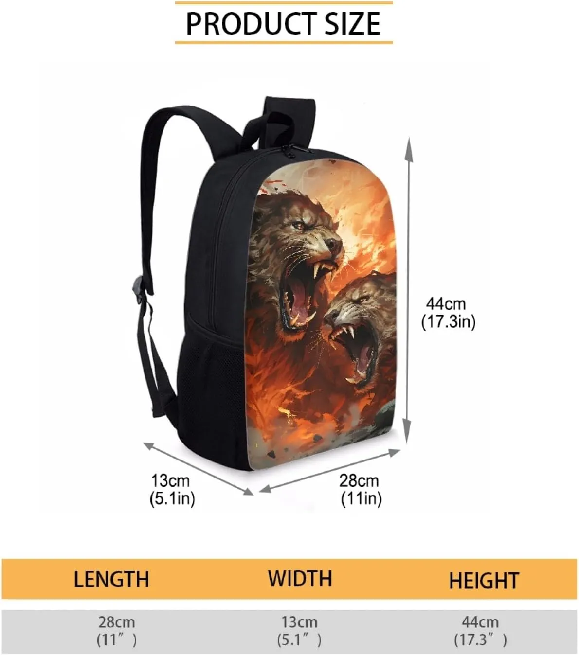 JooMeryer School Bags Backpack for Teens Childs Boys Girls 3D Animal Printed Casual Travel Knapsack Laptop Rucksack,Angry Tiger