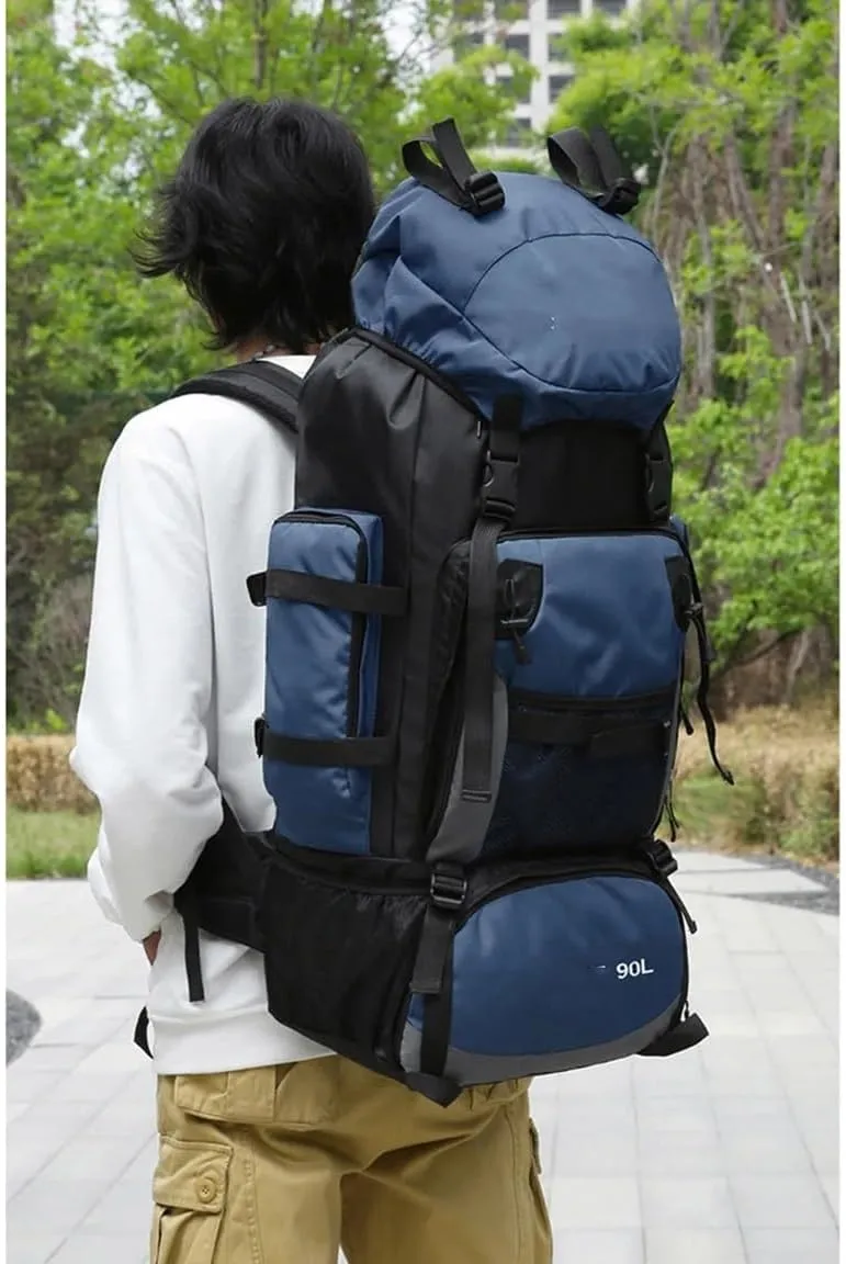 JSEIAJB Outdoor Hiking Mountaineering Bag 90L Large Capacity Travel Camping Rucksack Lightweight Waterproof Sport Bags