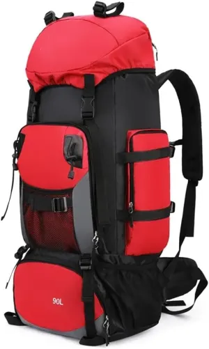 JSEIAJB Outdoor Hiking Mountaineering Bag 90L Large Capacity Travel Camping Rucksack Lightweight Waterproof Sport Bags