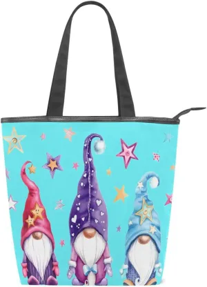 JSTEL Gnome Canvas Tote Bag Gnome Shopping Bag Canvas Womens Handbags