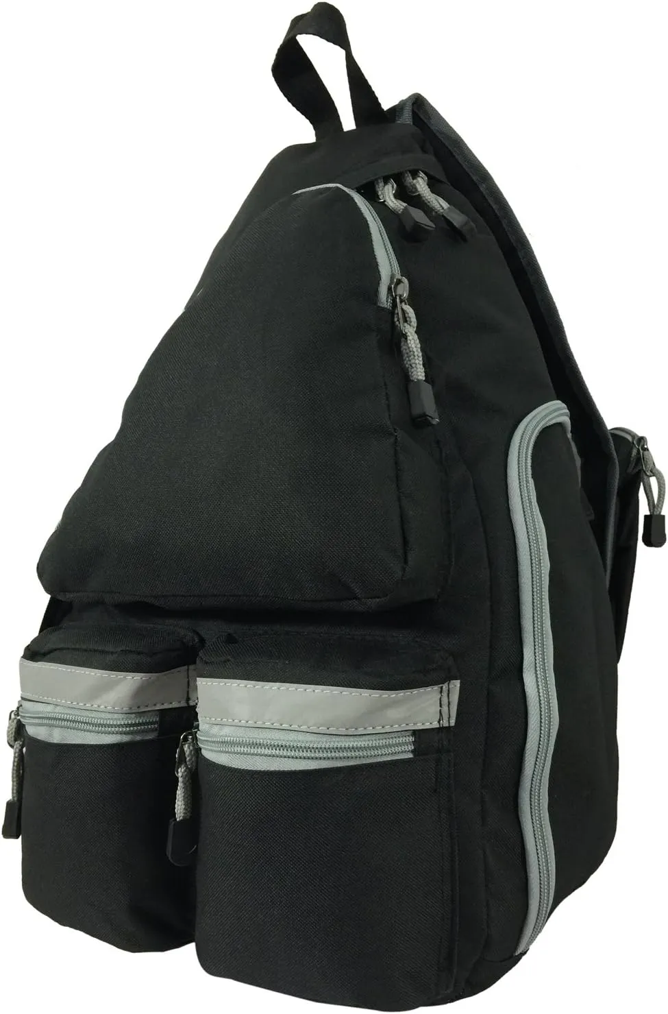 K-Cliffs Heavy Duty Sling Backpack Water-Resistant Laptop Bookbag Body Bag Bright Color Safety Reflective Stipe