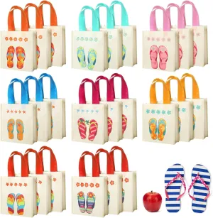 Kacctyen 24 Pcs Summer Gift Bags Pool Party Favors Beach Totes for Kids End of The Year Gifts Bulk Cute Reusable Travel Tropical Bags