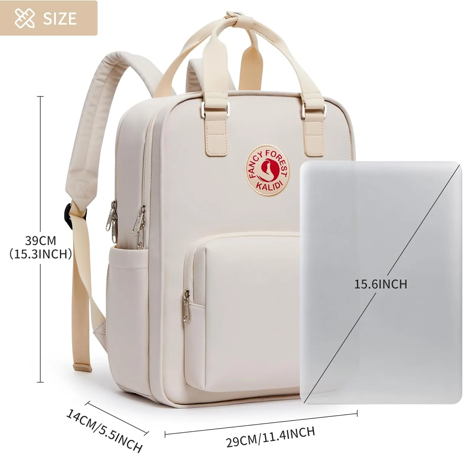 KALIDI 16 Inch Women Laptop Backpack, 15.6 Inches Business Office Work Daypack Rucksack Travel Airplane Gym Bag