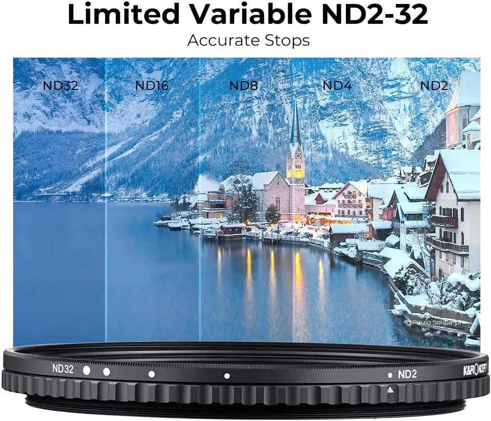 K&F Concept 72mm Variable ND Filter ND2-ND32 Camera Lens Filter (1-5 Stops) No X Cross HD Neutral Density Filter with 28 Multi-Layer Coatings Waterproof (Nano-X Series)