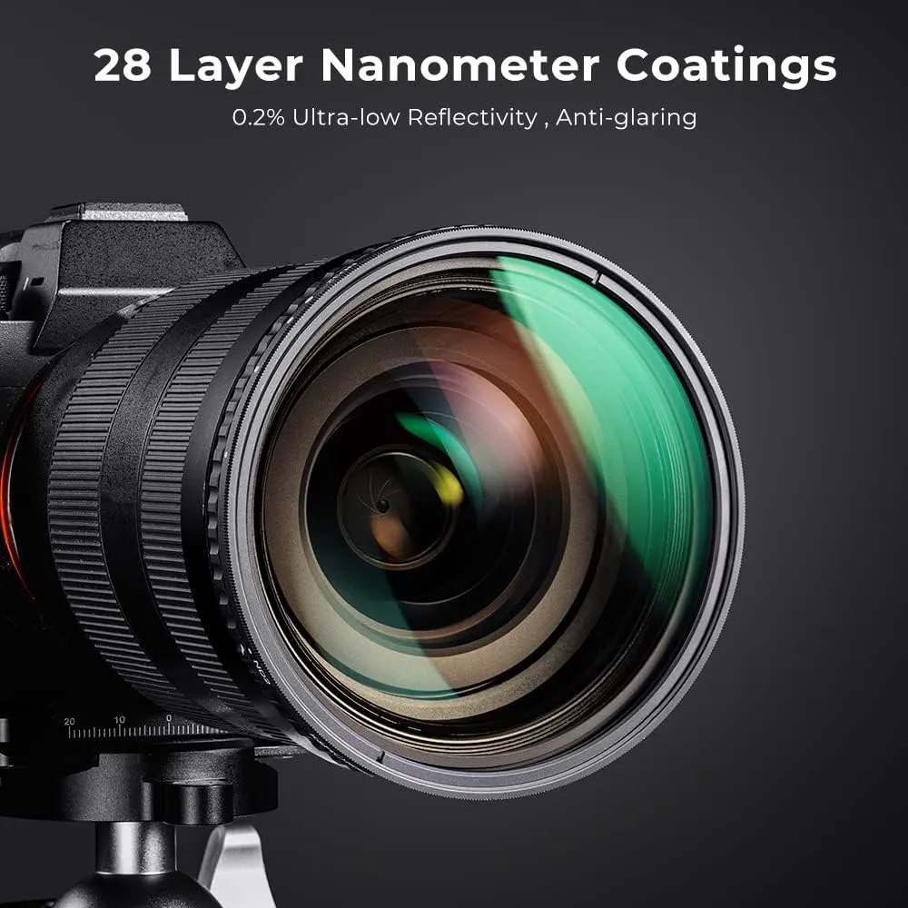 K&F Concept 72mm Variable ND Filter ND2-ND32 Camera Lens Filter (1-5 Stops) No X Cross HD Neutral Density Filter with 28 Multi-Layer Coatings Waterproof (Nano-X Series)