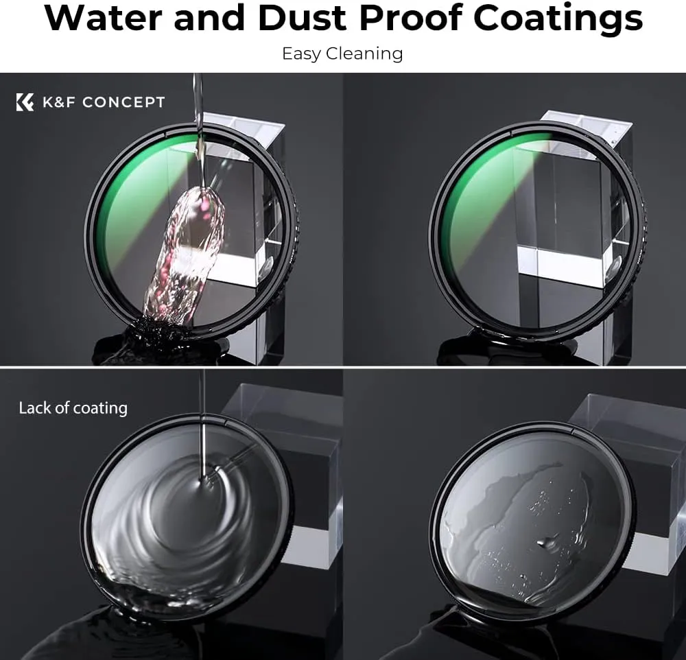 K&F Concept 72mm Variable ND Filter ND2-ND32 Camera Lens Filter (1-5 Stops) No X Cross HD Neutral Density Filter with 28 Multi-Layer Coatings Waterproof (Nano-X Series)