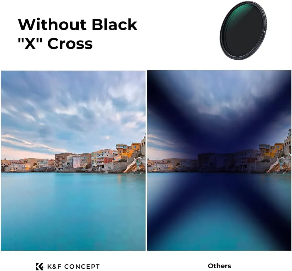 K&F Concept 72mm Variable ND Filter ND2-ND32 Camera Lens Filter (1-5 Stops) No X Cross HD Neutral Density Filter with 28 Multi-Layer Coatings Waterproof (Nano-X Series)