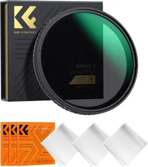K&F Concept 72mm Variable ND Filter ND2-ND32 Camera Lens Filter (1-5 Stops) No X Cross HD Neutral Density Filter with 28 Multi-Layer Coatings Waterproof (Nano-X Series)