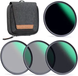 K&F Concept 77mm Fixed ND4 ND8 ND64 ND1000 Lens Filters Kit-Optical Glass Neutral Density Lens Filter with 28 Multi-Coated (Nano-X Series)