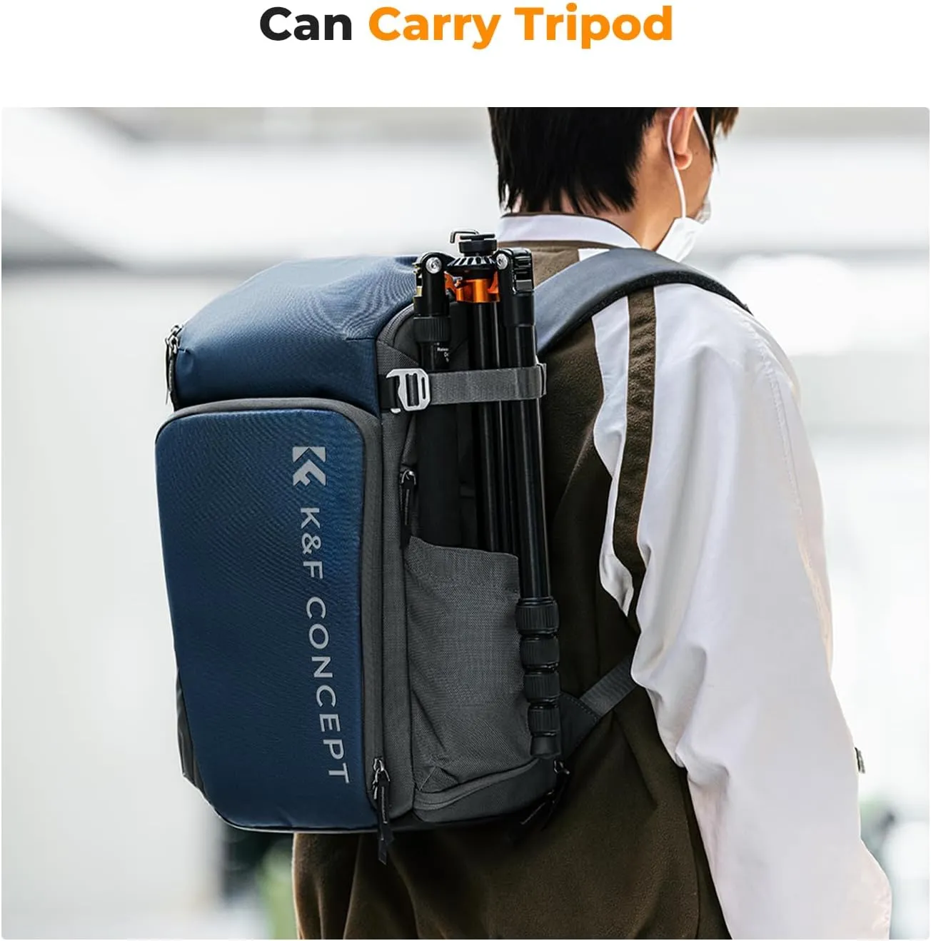 K&F Concept Camera bags Waterproof 25L Large Capacity Camera Case with Raincover Camera Case 15.6 Inch Laptop Compartment Compatible for Canon/Nikon/Sony/DJI Mavic Drone Travel Camera Backpack