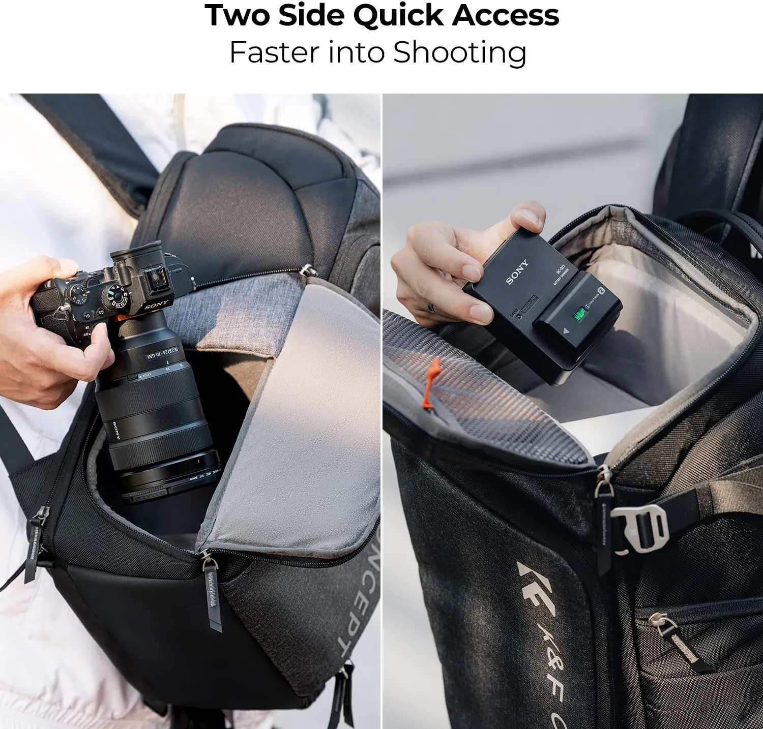 K&F Concept Professional Camera bags for photographers 25L Large Capacity Camera Case Waterproof Photography Camera Backpack for Dslr Cameras