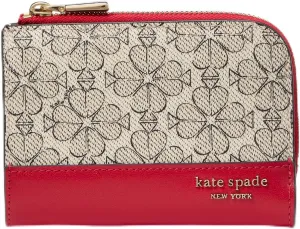 kate spade new york Devin Spade Flower Coated Canvas Small Compact Wallet, Ruby Citrus Multi