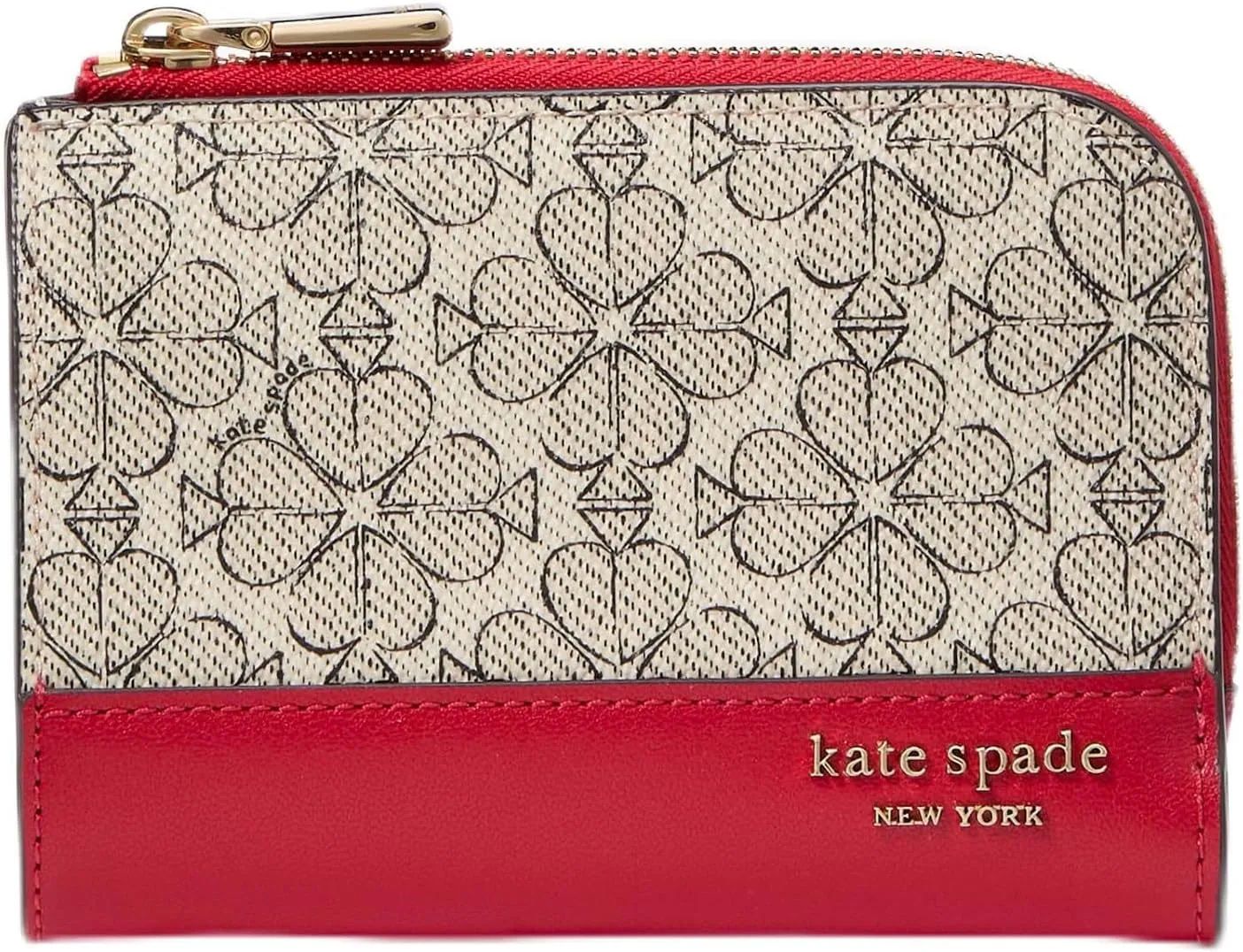 kate spade new york Devin Spade Flower Coated Canvas Small Compact Wallet, Ruby Citrus Multi