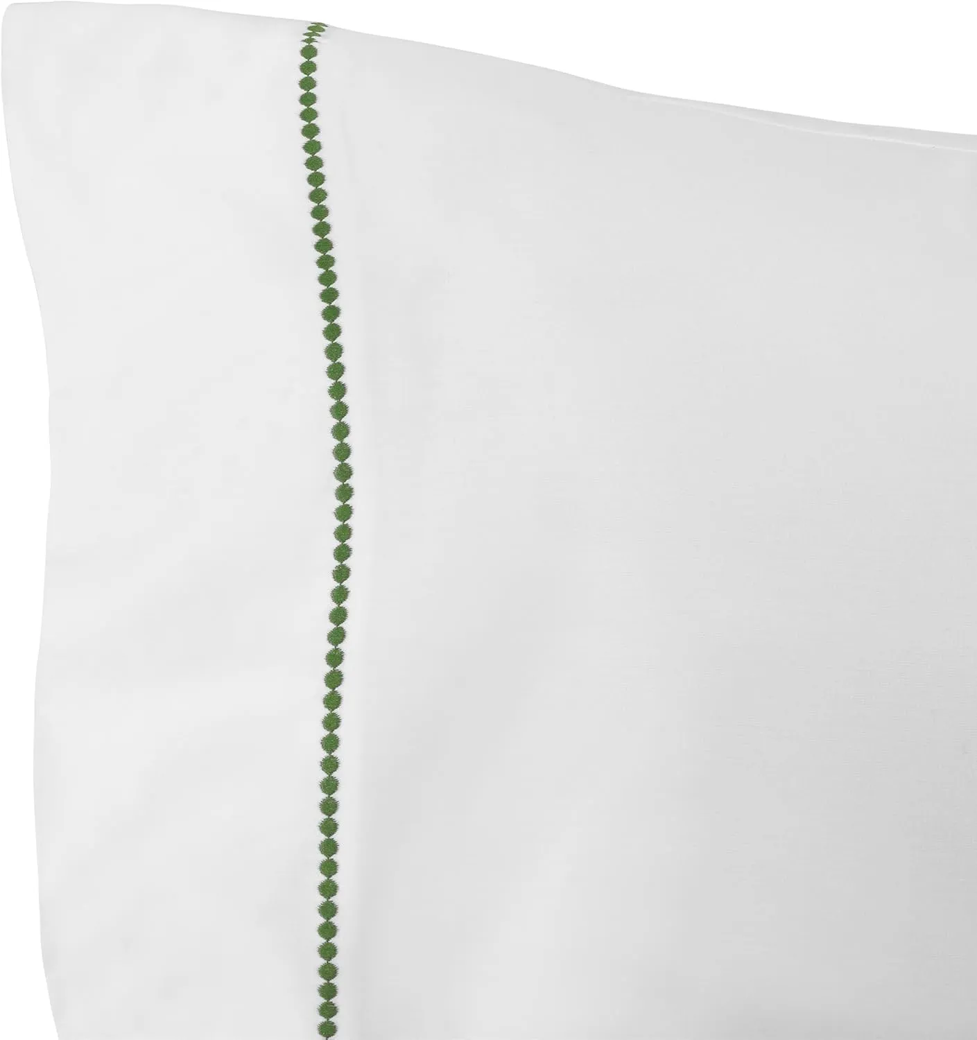 kate spade new york Dot Queen Sheet Set, 300 Thread Count and 100% Cotton, All Season 4 Piece Bedding Set, Machine Washable, White and Green