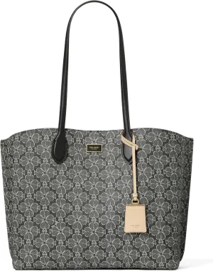 kate spade new york Suite Spade Flower Coated Canvas Large Work Tote, Black Multi