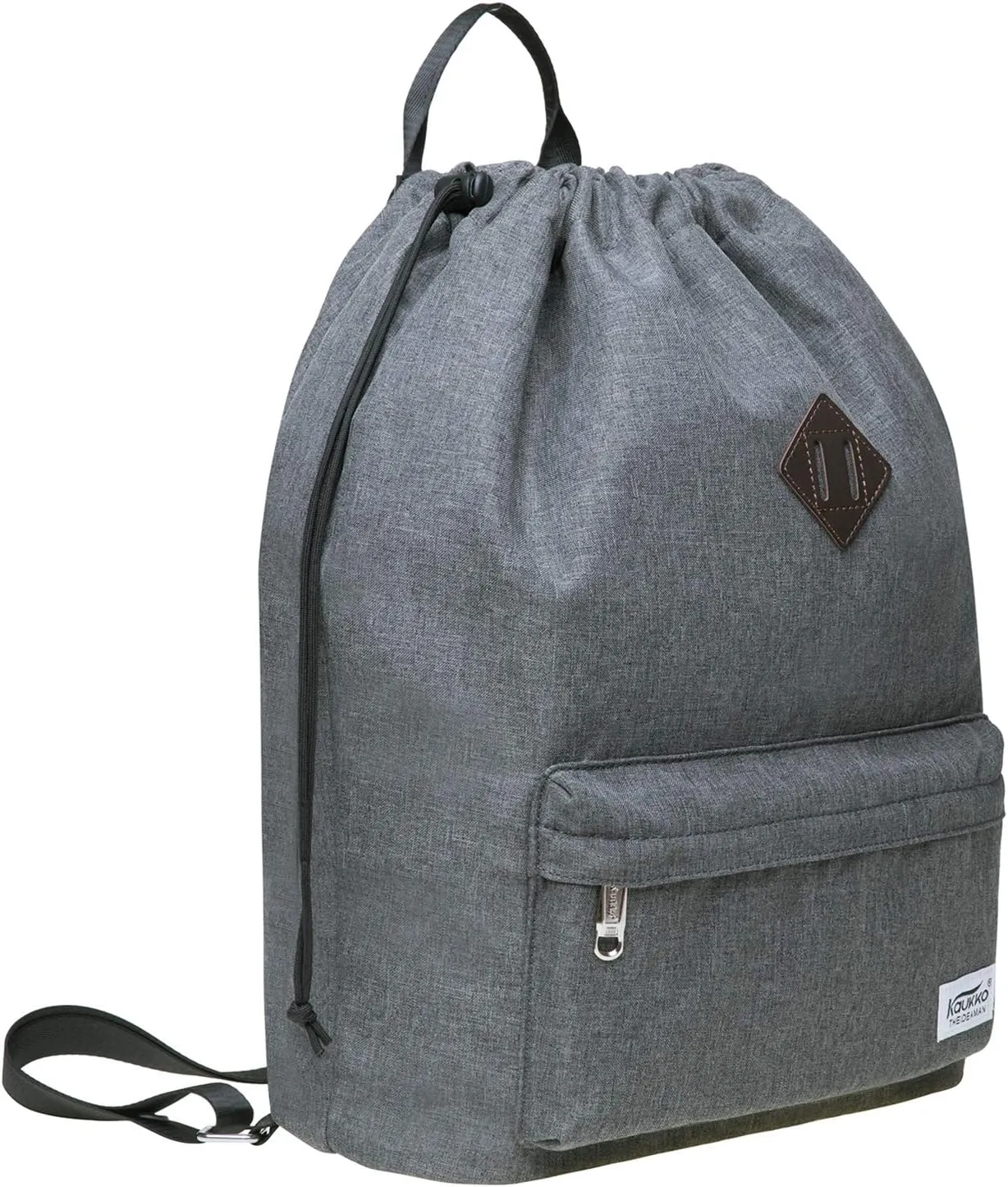 KAUKKO Drawstring Sports Backpack Gym Yoga Bag Shoulder Rucksack for Men and Women(1031-3-DARKGRAY)