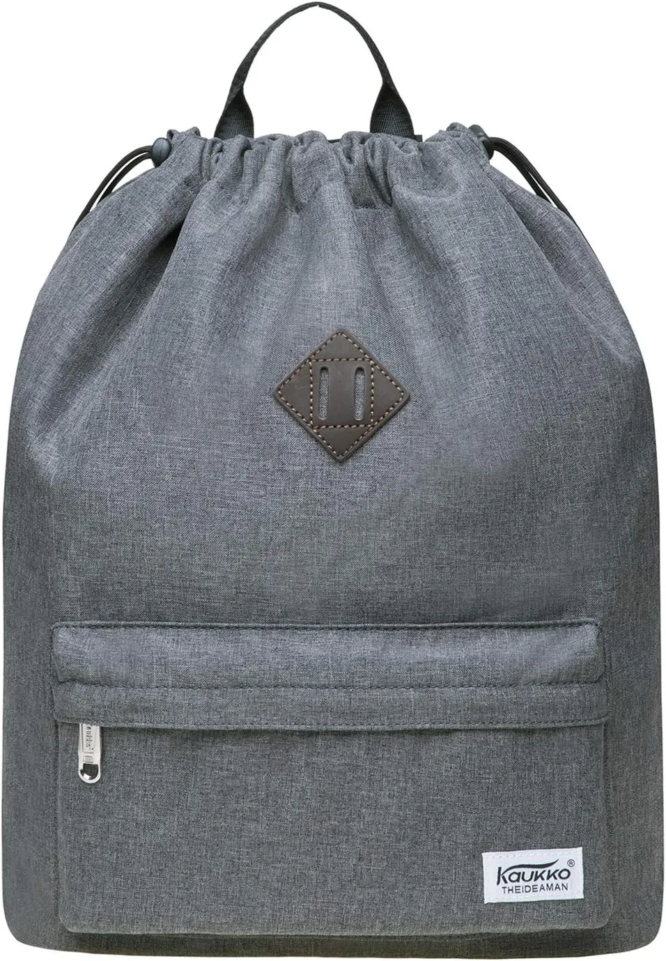 KAUKKO Drawstring Sports Backpack Gym Yoga Bag Shoulder Rucksack for Men and Women(1031-3-DARKGRAY)