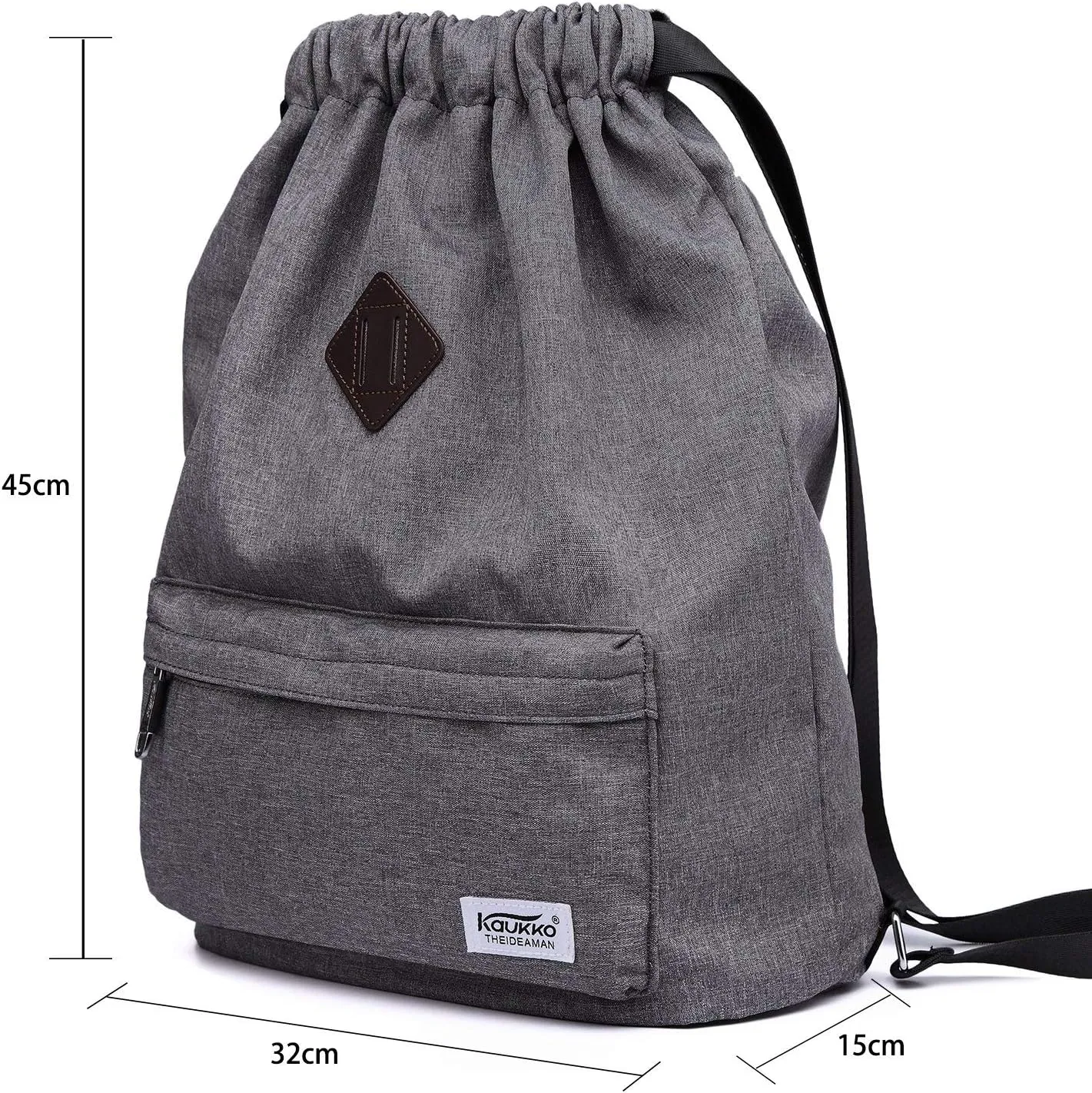 KAUKKO Drawstring Sports Backpack Gym Yoga Bag Shoulder Rucksack for Men and Women(1031-GRAY2PC)