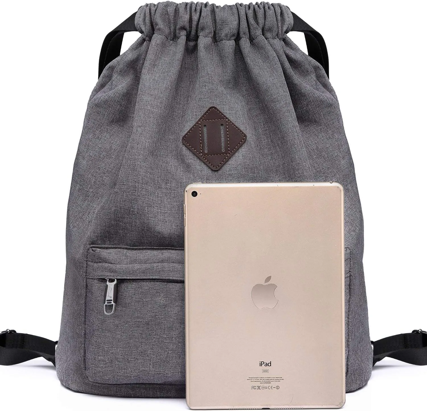 KAUKKO Drawstring Sports Backpack Gym Yoga Bag Shoulder Rucksack for Men and Women(1031-GRAY2PC)