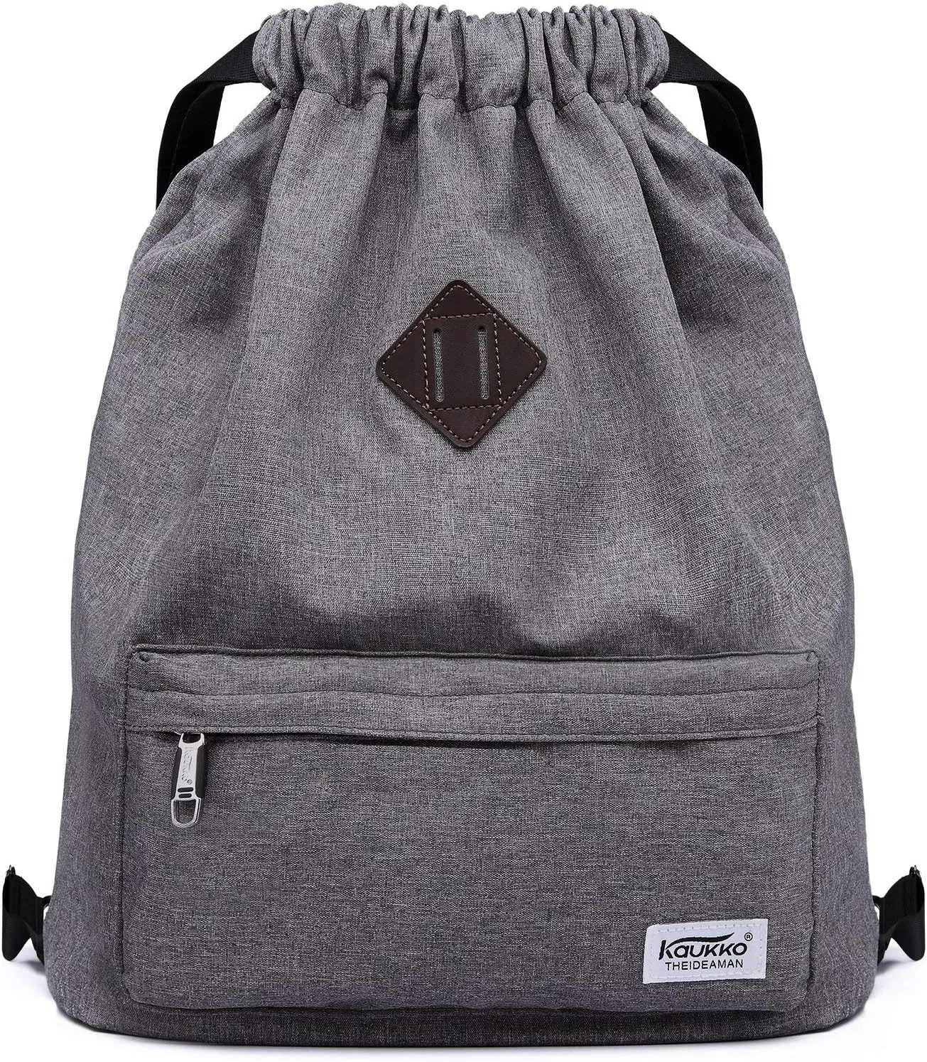 KAUKKO Drawstring Sports Backpack Gym Yoga Bag Shoulder Rucksack for Men and Women(1031-GRAY2PC)