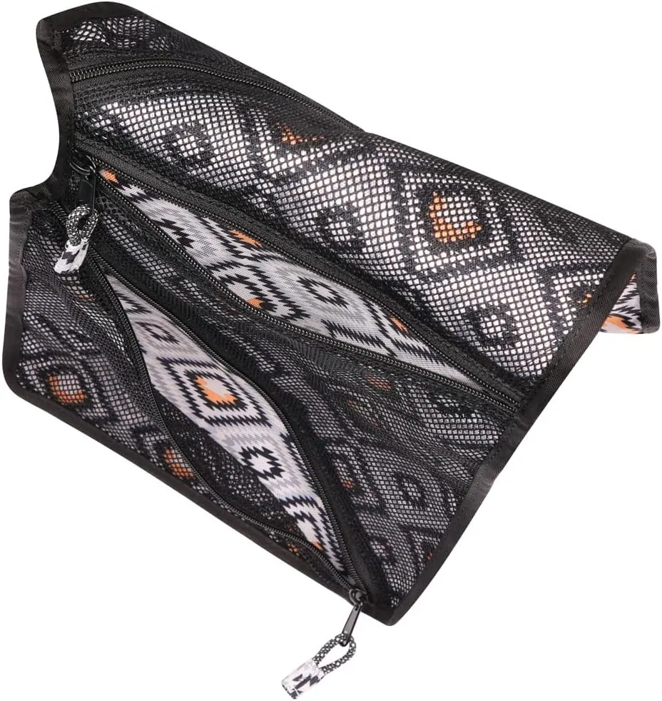KAVU Origami Packable Hanging Pouch with Elastic Cord Loop - Mellow Motif