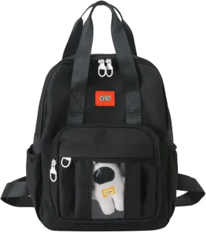 Kawaii Backpack with Cute Accessories 13 Inch Laptop Anti-Theft Travel Aesthetic New Semester Gifts Handbag (black,Medium(25 Liter))