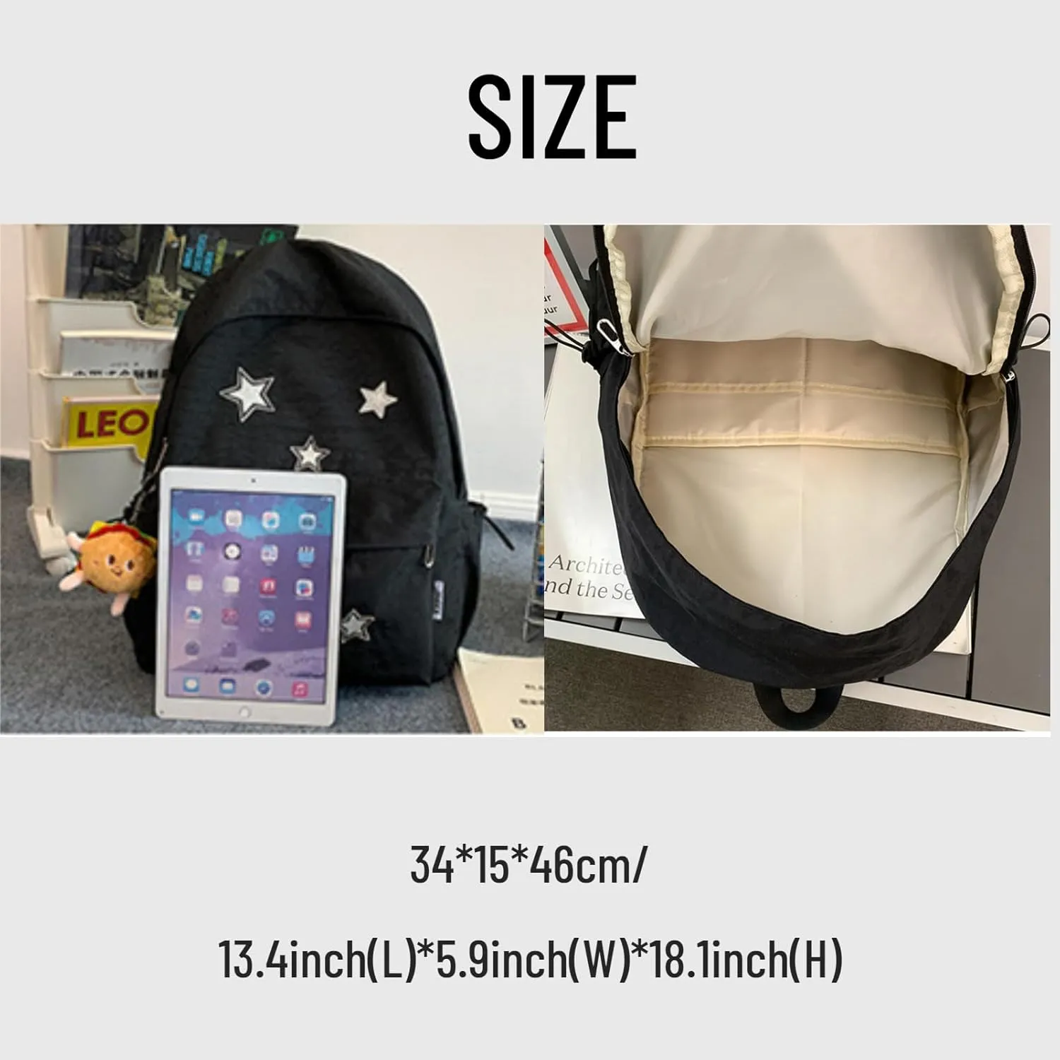 Kawaii Backpack with Cute Accessories Pendant Travel Casual Daypack Lightweight Laptop Bags Outdoor Women (Pink)
