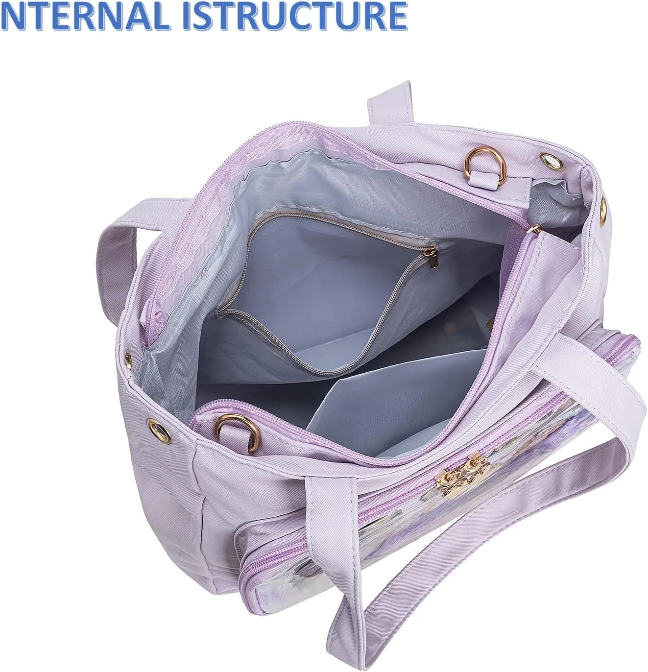 Kawaii Pins Display Ita Tote Canvas Shoulder Crossbody Bag Purses and Handbags