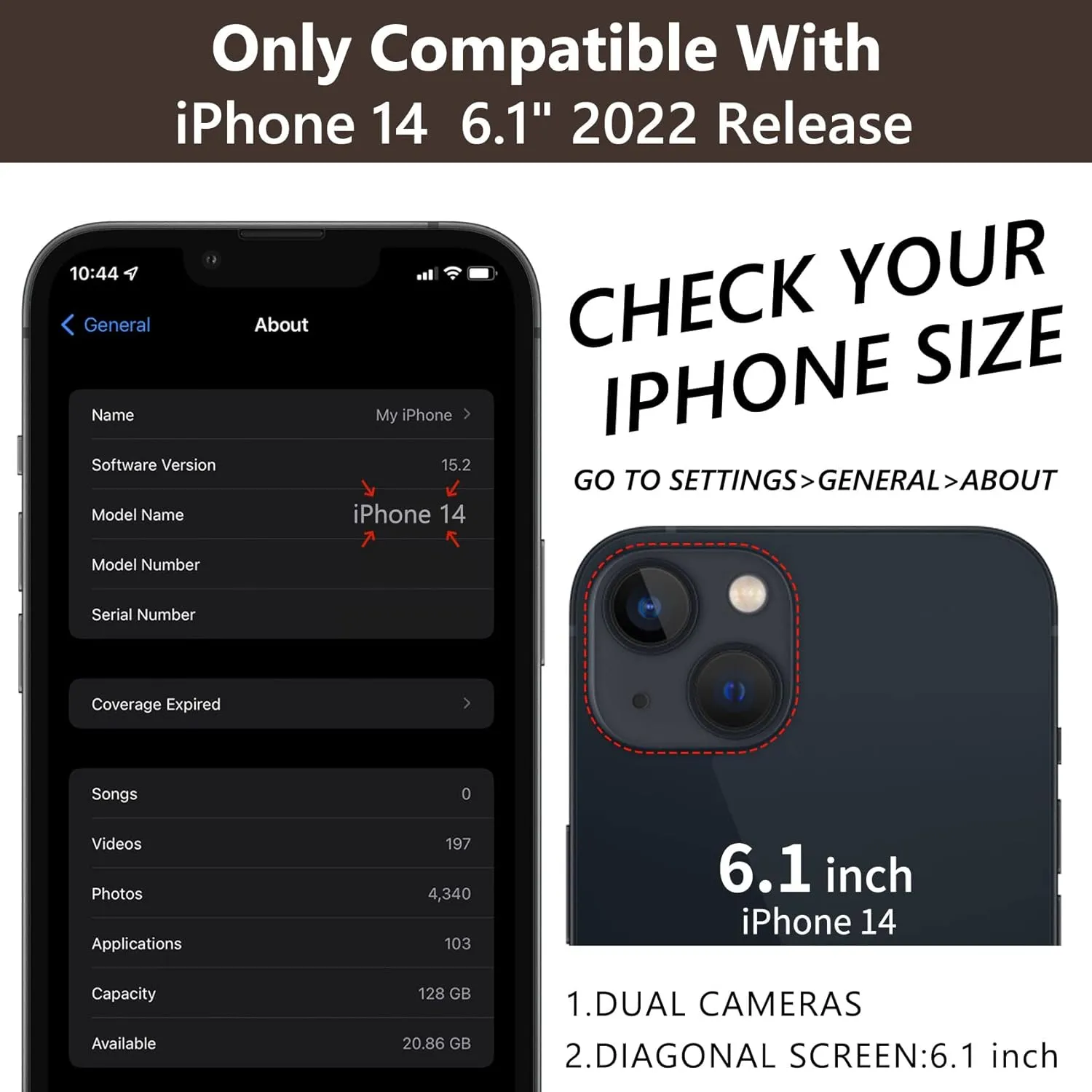 Keallce Case for iPhone 14 Plus 6.7'' Detachable Crossbody Wallet Case with RFID Blocking Card Slots, 360?Stand Ring Flip Leather Protective Cover Lanyard Shoulder Strap Women for iPhone 14 Plus,Black