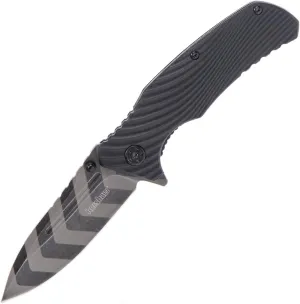 Kershaw - Trace Tigerwashed Pocket Knife Bushkraft Knife Exclusive Outdoor Knife Made of 8Cr13MoV Steel Handle Made of Black TPR