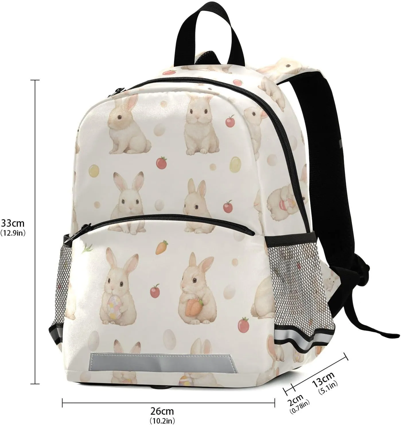 Kids Backpack for Preschool, Happy Easter Rabbit Bunny Pink, Multifunctional Bookbag Cute Travel Back Pack