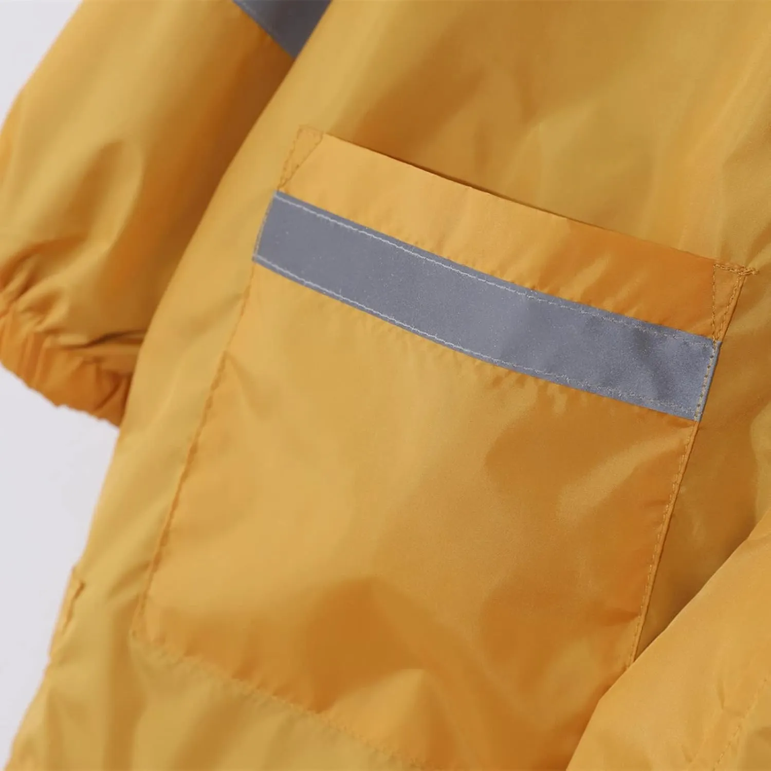 Kids Hooded Raincoat Rain Windproof Outwear Reflective Raincoat Girls Trench Coat Pants Hoodies Clothes Long Big Pockets