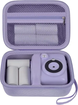 Kids Instant Print Camera Case for Dylanto/for ESOXOFFORE/for VTech KidiZoom PrintCam/Creator Cam/for Goopow/for GKTZ/for FUNKAM/for Agoigo Waterproof Digital Video Toddler Cameras - Box Only (Purple)