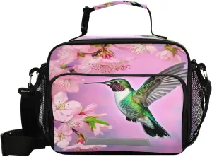 Kigai Lunch Bag Hummingbird Reusable High Capacity Insulated Lunch Box for Women & Men, Leakproof Lunch Cooler Bag Tote Bag for Work, Travel, Outdoor