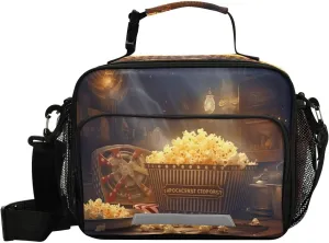 Kigai Lunch Bag Popcorn Cinema Reusable High Capacity Insulated Lunch Box for Women & Men, Leakproof Lunch Cooler Bag Tote Bag for Work, Travel, Outdoor