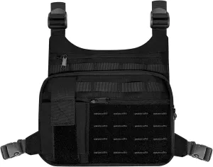 KINGSLONG Tactical Chest Bag Lightweight Running Chest Pack, Water Resistant Running Vest Pack with Phone Holder Running Backpack for Men Women