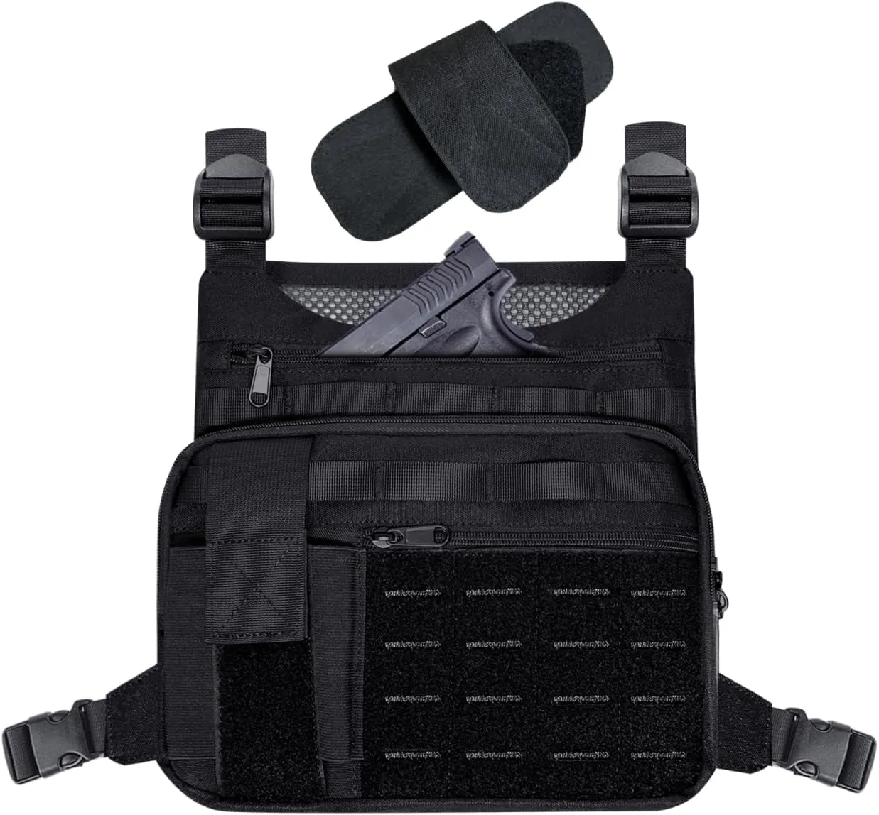 KINGSLONG Tactical Chest Bag, Running Vest Chest Pack for Men Chest Rids Holster Water Resistant EDC Bags